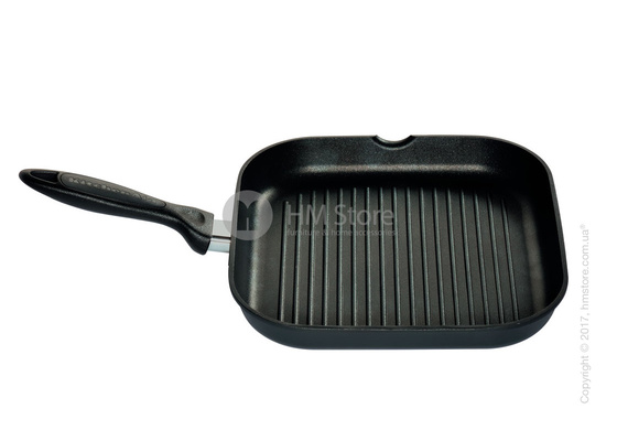 Сковорода чугунная с прессом KitchenAid Grill and Panini 25x25 см, Onyx Black