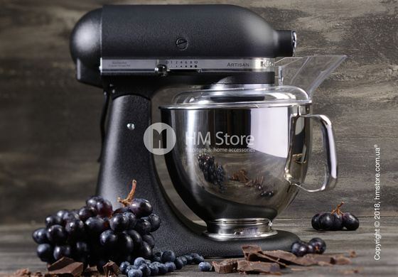 Планетарный миксер KitchenAid Artisan Series 5-Quart Tilt-Head Stand Mixer Plus Bowl 4.8 л, Cast Iron Black
