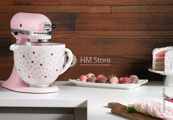 Чаша керамическая для миксера KitchenAid 4.8 л, Pink Polka Dot 