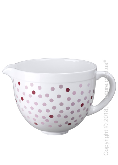 Чаша керамическая для миксера KitchenAid 4.8 л, Pink Polka Dot 
