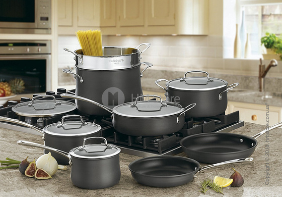 Сотейник с крышкой KitchenAid Saucepan серия Hard Anodized 18 см, Black