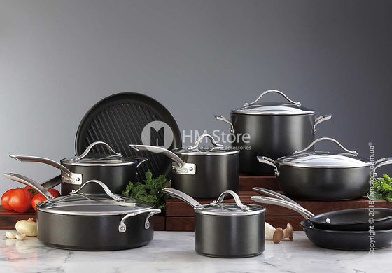 Сотейник с крышкой KitchenAid Saucepan серия Hard Anodized 18 см, Black