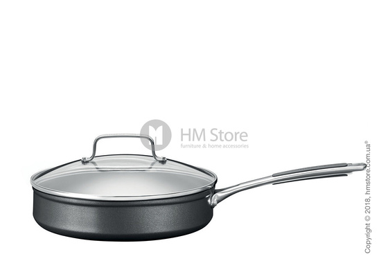 Сотейник низкий с крышкой KitchenAid Low Saute серия Hard Anodized 24 см, Black