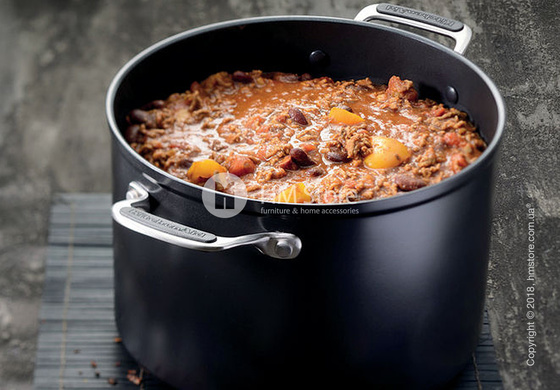 Кастрюля с крышкой KitchenAid Stockpot серия Hard Anodized 24 см, Black