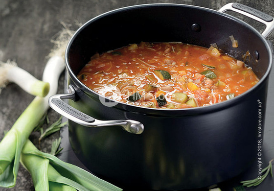 Кастрюля с крышкой KitchenAid Stockpot серия Hard Anodized 24 см, Black