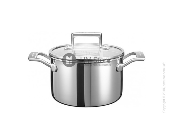 Кастрюля низкая с крышкой KitchenAid Low Casserole серия 3-Ply Stainless Steel 5.68 л Кастрюля низкая с крышкой KitchenAid Low Casserole серия 3-Ply Stainless Steel 5.68 л