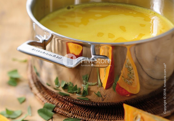 Кастрюля низкая с крышкой KitchenAid Low Casserole серия 3-Ply Stainless Steel 5.68 л