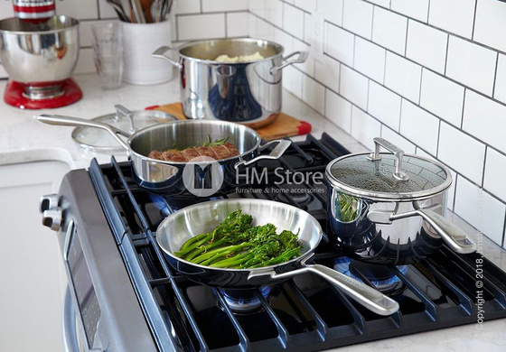 Кастрюля низкая с крышкой KitchenAid Low Casserole серия 3-Ply Stainless Steel 5.68 л Кастрюля низкая с крышкой KitchenAid Low Casserole серия 3-Ply Stainless Steel 5.68 л