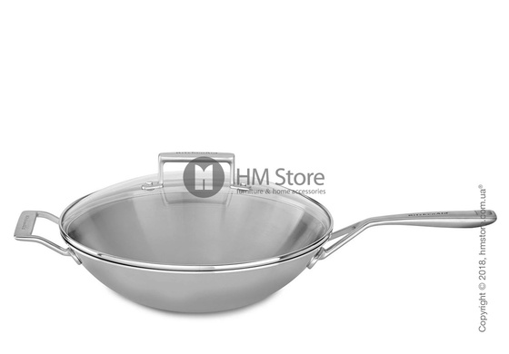 Сковорода Вок KitchenAid Wok серия 3-Ply Stainless Steel 33 см Сковорода Вок KitchenAid Wok серия 3-Ply Stainless Steel 33 см