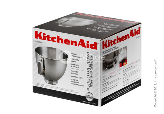 Чаша с ручкой для миксера KitchenAid 4.28 л, Stainless Steel
