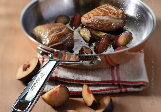 Сковорода KitchenAid Skillet серия 5-Ply Copper Core 30 см, Stainless Steel