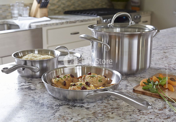 Сковорода KitchenAid Skillet серия 5-Ply Copper Core 30 см, Stainless Steel