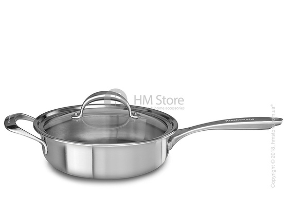Сотейник с крышкой KitchenAid Sauce серия 5-Ply Copper Core 3.31 л, Stainless Steel