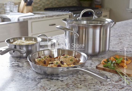 Кастрюля с крышкой KitchenAid Casserole серия 5-Ply Copper Core 7.57 л, Stainless Steel