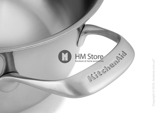Кастрюля с крышкой KitchenAid Casserole серия 5-Ply Copper Core 7.57 л, Stainless Steel