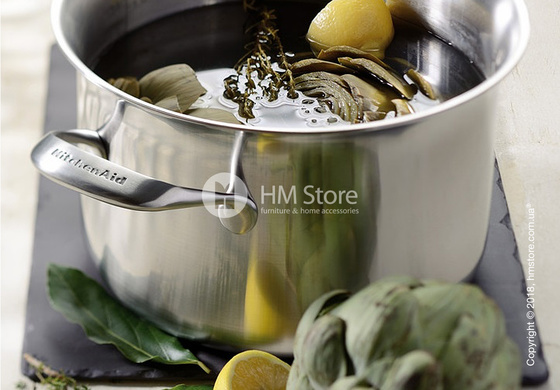 Кастрюля с крышкой KitchenAid Casserole серия 5-Ply Copper Core 7.57 л, Stainless Steel