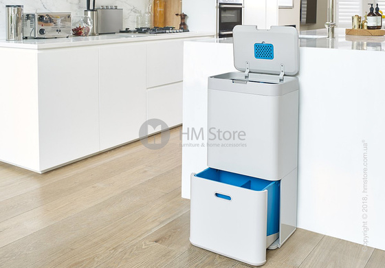Универсальный контейнер для сортировки мусора Joseph Joseph Intelligent Waste Totem 58 л, Graphite
