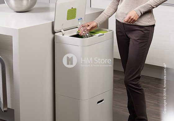 Универсальный контейнер для сортировки мусора Joseph Joseph Intelligent Waste Totem 58 л, Graphite