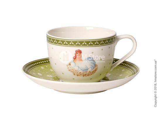 Чашка с блюдцем Villeroy & Boch коллекция Farmers Spring Hen, 230 мл Чашка с блюдцем Villeroy & Boch коллекция Farmers Spring Hen, 230 мл