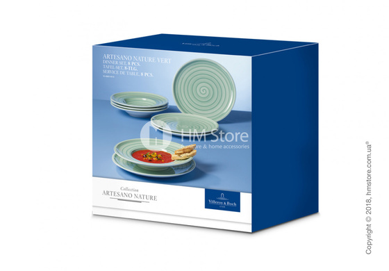 Набор фарфоровой посуды Villeroy & Boch коллекция Artesano Nature на 4 персоны, 8 предметов, Green Набор фарфоровой посуды Villeroy & Boch коллекция Artesano Nature на 4 персоны, 8 предметов, Green