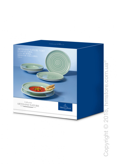 Набор фарфоровой посуды Villeroy & Boch коллекция Artesano Nature на 4 персоны, 8 предметов, Green