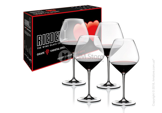 Набор бокалов для красного вина Pinot Noir Riedel Heart to Heart 770 мл на 4 персоны Набор бокалов для красного вина Pinot Noir Riedel Heart to Heart 770 мл на 4 персоны