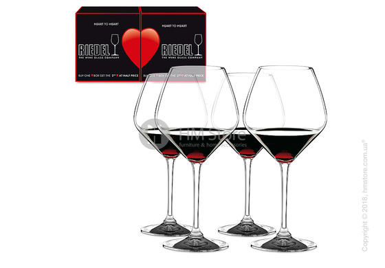 Набор бокалов для красного вина Pinot Noir Riedel Heart to Heart 770 мл на 4 персоны Набор бокалов для красного вина Pinot Noir Riedel Heart to Heart 770 мл на 4 персоны