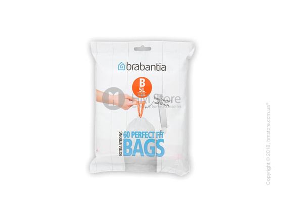 Набор пакетов для мусора Brabantia PerfectFit Bags Code B на 5 л, 60 штук