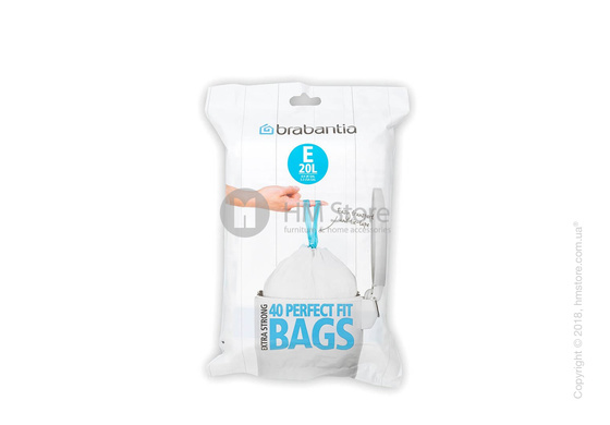 Набор пакетов для мусора Brabantia PerfectFit Bags Code E на 20 л, 40 штук