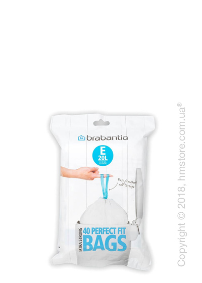 Набор пакетов для мусора Brabantia PerfectFit Bags Code E на 20 л, 40 штук