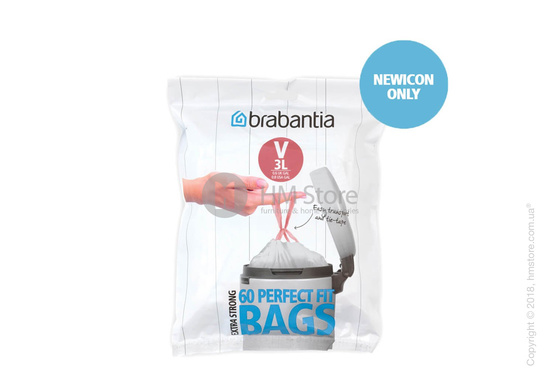 Набор пакетов для мусора Brabantia PerfectFit Bags Code V на 3 л, 60 штук