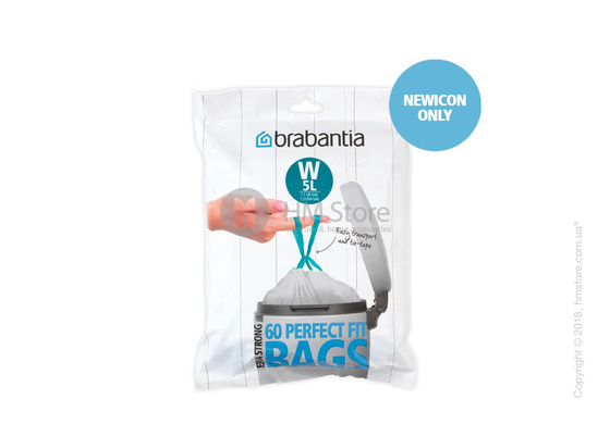 Набор пакетов для мусора Brabantia PerfectFit Bags Code W на 5 л, 60 штук