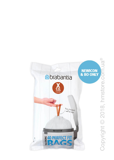 Набор пакетов для мусора Brabantia PerfectFit Bags Code X на 10/12 л, 40 штук
