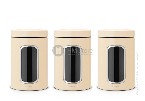Набор емкостей для хранения сыпучих продуктов Brabantia Window 1,4 л, Almond