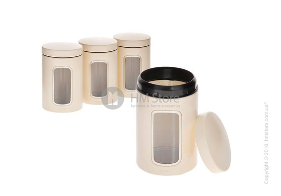 Набор емкостей для хранения сыпучих продуктов Brabantia Window 1,4 л, Almond