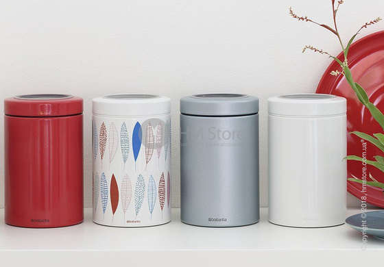 Емкость для хранения сыпучих продуктов Brabantia Window Lid 1,4 л, Metallic Grey