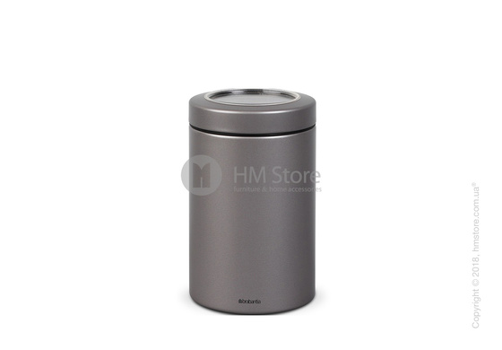 Емкость для хранения сыпучих продуктов Brabantia Window Lid 1,4 л, Platinum 