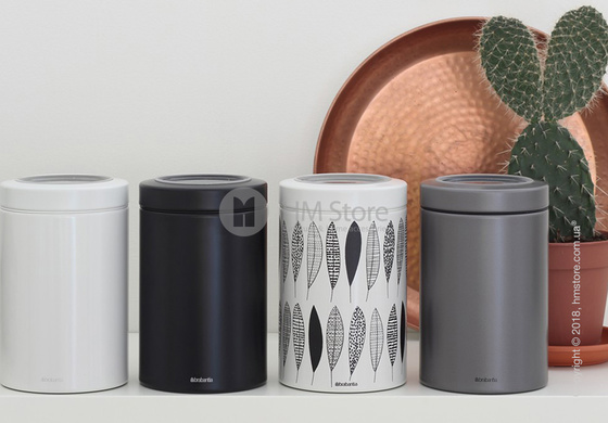 Емкость для хранения сыпучих продуктов Brabantia Window Lid 1,4 л, Platinum 