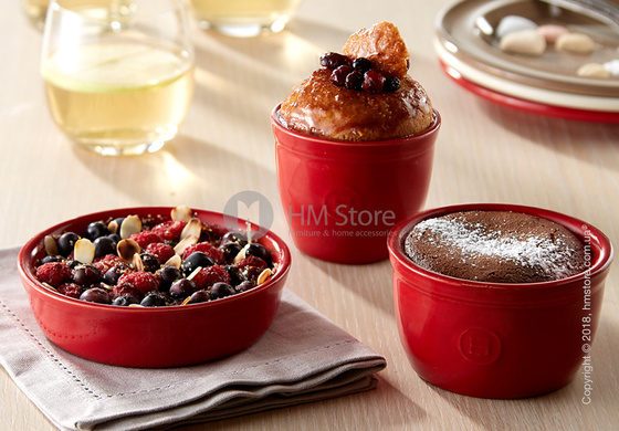 Рамекин для выпечки керамический 9 x 9 см Emile Henry Ovenware, Burgundy