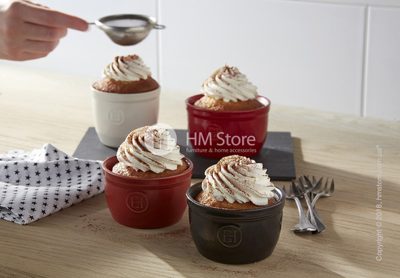 Рамекин для выпечки керамический 9 x 9 см Emile Henry Ovenware, Burgundy