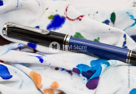 Ручка перьевая Pelikan коллекция Souveran M405, Black-Blue-Silver Ручка перьевая Pelikan коллекция Souveran M405, Black-Blue-Silver