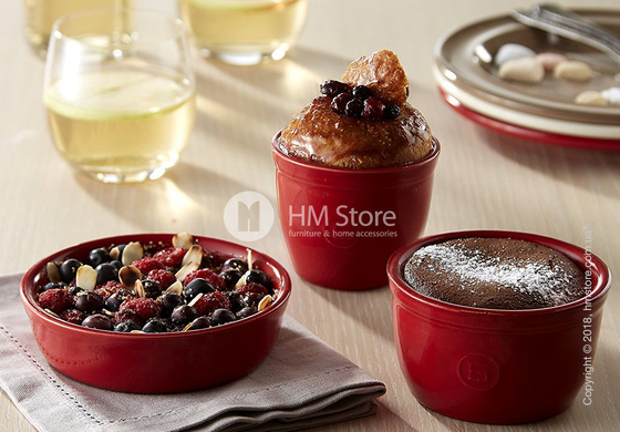 Набор рамекинов для выпечки керамических 9 x 9 см Emile Henry Ovenware, Burgundy