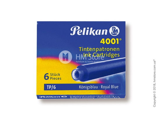 Набор сменных картриджей Pelikan для перьевой ручки, 6 предметов, Royal Blue