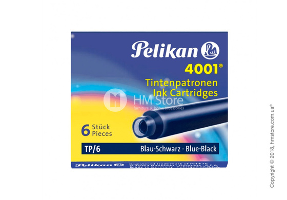 Набор сменных картриджей Pelikan для перьевой ручки, 6 предметов, Blue-Black