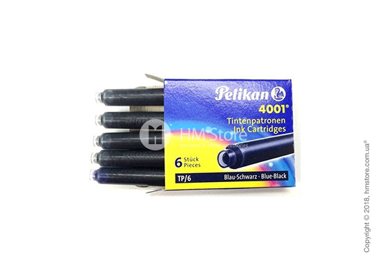 Набор сменных картриджей Pelikan для перьевой ручки, 6 предметов, Blue-Black