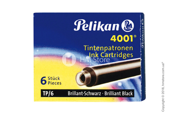 Набор сменных картриджей Pelikan для перьевой ручки, 6 предметов, Brilliant Black Набор сменных картриджей Pelikan для перьевой ручки, 6 предметов, Brilliant Black
