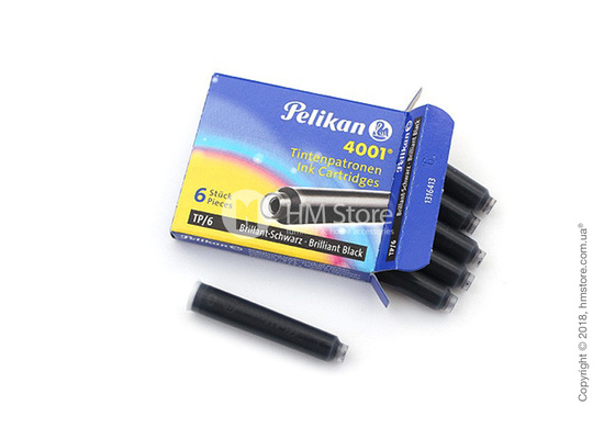 Набор сменных картриджей Pelikan для перьевой ручки, 6 предметов, Brilliant Black Набор сменных картриджей Pelikan для перьевой ручки, 6 предметов, Brilliant Black