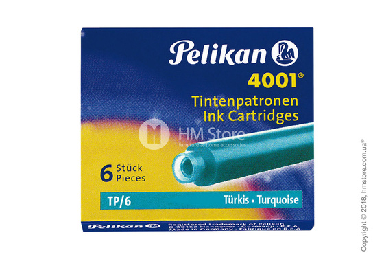 Набор сменных картриджей Pelikan для перьевой ручки, 6 предметов, Turquoise