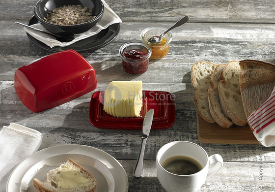 Емкость с крышкой для сливочного масла керамическая Emile Henry Butter Dish, Burgundy