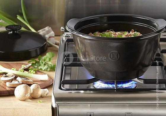 Кастрюля керамическая Emile Henry Cookware Flame 2 л, Charcoal